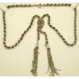 925 silver rope neck chain with tassel pendants, chain L: 74 cm. P&P Group 1 (£14+VAT for the