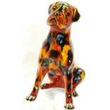 Anita Harris boxer dog, signed in gold, H: 12 cm, no cracks or chips. P&P Group 1 (£14+VAT for the