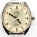 ROYCE: gents automatic wristwatch head with circular silvered dial and date aperture, working at