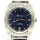 CHATEAU: 36000 Chronometre gents steel cased automatic wristwatch, with date aperture, circular blue