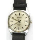 GARRARD: Automatic 25 gents steel cased automatic wristwatch, with date aperture and circular