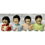 Set of four Bairstow Manor Beatles toby jugs, H: 15 cm, no cracks or chips. P&P Group 3 (£25+VAT for