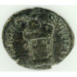 House of Constantine bronze follis with actar and sacrifice, L: 18 mm. P&P Group 0 (£5+VAT for the