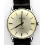 BUREN: gents steel cased manual wind wristwatch, with circular silvered dial, 17 jewel movement