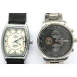 Two gents wristwatches: DOLCE & GABBANA quartz chronograph, working but lacking two sub dial
