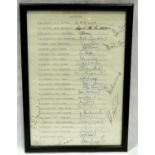 England Cricket Test Captains autographs, 1934-1988. Excluding frame: P&P Group 1 (£14+VAT for the