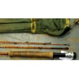 Four piece split cane Hardy trout rod. P&P Group 3 (£25+VAT for the first lot and £5+VAT for