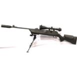 Umarex Magnum 850 .22 cal CO2 air rifle with Waltham scope, bipod, case and accessories, appears