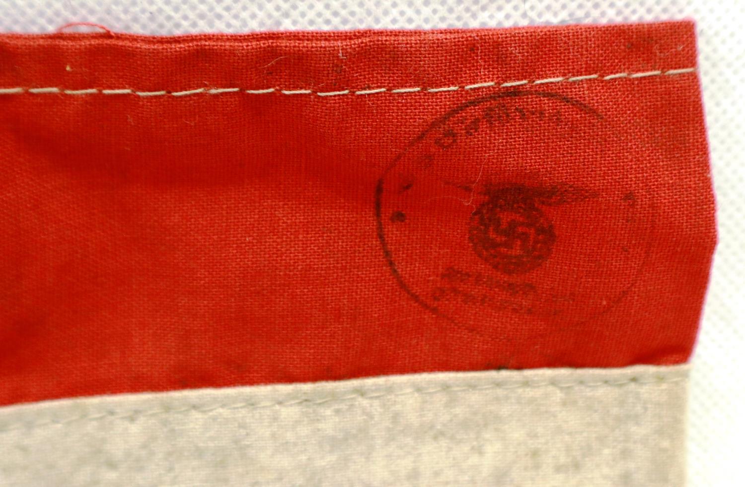 WWII German Hitler Youth armband with Stady (town) stamp. P&P Group 1 (£14+VAT for the first lot and - Image 2 of 2