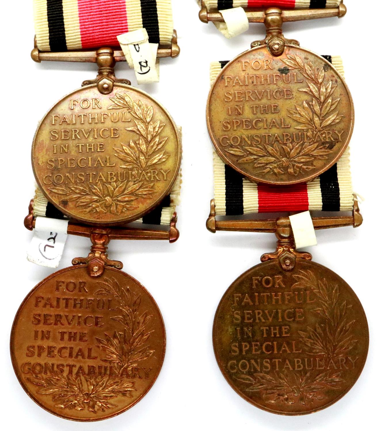 Four George V / VI Special Constabulary Faithful Service medals, named to Stanley A Snell, Ernest