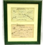 1921 Australia Cricket Team signed cards. Excluding frame: P&P Group 1 (£14+VAT for the first lot