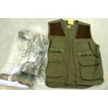 Jack Pyke shooting waistcoat (L) and Jack Pyke Shire wellingtons size 9. P&P Group 2 (£18+VAT for