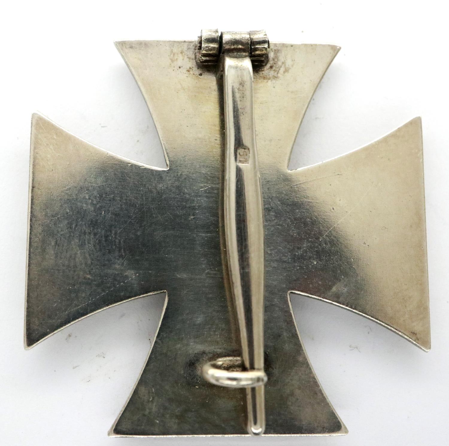 German WWII Iron cross first class, with numbered tapering pin marked 51. P&P Group 1 (£14+VAT for - Image 2 of 2
