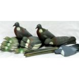 Approximately twenty decoy pigeons in hollow plastic, mostly halves with two full body. P&P Group