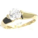 14ct gold and cubic zirconia solitaire ring, size U/V, 4.1g. P&P Group 1 (£14+VAT for the first