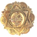 Victorian 9ct gold domed brooch, D: 29 mm, 4.0g. P&P Group 1 (£14+VAT for the first lot and £1+VAT