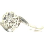 9ct white gold diamond solitaire ring, size Q, 2.0g. P&P Group 1 (£14+VAT for the first lot and £1+