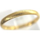 22ct gold wedding band, size L, 2.1g. P&P Group 1 (£14+VAT for the first lot and £1+VAT for