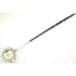 Georgian silver toddy ladle, L: 38 cm. P&P Group 1 (£14+VAT for the first lot and £1+VAT for