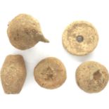 Lead medieval spinning whorls lot. P&P Group 0 (£5+VAT for the first lot and £1+VAT for subsequent