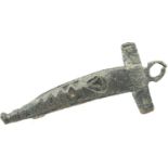 Ornately designed late bronze/early iron age fibula, bow L: 50 mm. P&P Group 0 (£5+VAT for the first