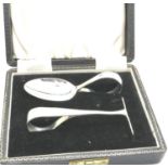 Hallmarked silver boxed Christening set, Birmingham assay, combined 37g. P&P Group 1 (£14+VAT for