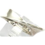 Georg Jensen 925 silver band ring, designed by Vivianna Torun Bulow-Hube, size L/M, boxed, 4.6g. P&P