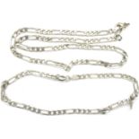 Silver Figaro necklace and bracelet, largest L: 50 cm. P&P Group 1 (£14+VAT for the first lot and £