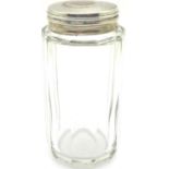 Hallmarked silver topped glass bottle, London assay, H: 90 mm. P&P Group 1 (£14+VAT for the first