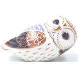 Royal Crown Derby owl paperweight, first quality, L: 14 cm, no cracks or chips. P&P Group 1 (£14+VAT