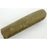 Medieval stone working pestle, L: 100 mm. P&P Group 0 (£5+VAT for the first lot and £1+VAT for