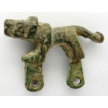 Bronze age Syrian design lion figure fixture. P&P Group 0 (£5+VAT for the first lot and £1+VAT for