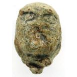Early Roman lead bust of larger statuette, presumed a deity of period, L: 32 mm. P&P Group 0 (£5+VAT
