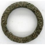 4th century bronze Roman toggle loop for cloak, D: 30 mm. P&P Group 0 (£5+VAT for the first lot