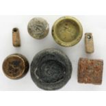 Roman Medieval trade and spice weights, largest D: 28 mm. P&P Group 0 (£5+VAT for the first lot