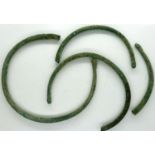 Celtic 1st century torc bangles, D: 70 mm. P&P Group 0 (£5+VAT for the first lot and £1+VAT for