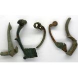 Collection of 2nd-4th century Roman bronze fibulae. P&P Group 0 (£5+VAT for the first lot and £1+VAT