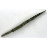 Bronze age Awl, L: 105 mm. P&P Group 0 (£5+VAT for the first lot and £1+VAT for subsequent lots)