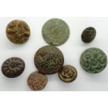 Ornate 18th century dress buttons, largest D: 22 mm. P&P Group 0 (£5+VAT for the first lot and £1+