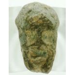 Bronze Age boss head depiction of male bust, L: 16 mm. P&P Group 0 (£5+VAT for the first lot and £