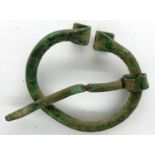 Saxon/Viking bronze penannular cloak clasp, D: 35 mm. P&P Group 0 (£5+VAT for the first lot and £1+