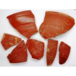 Quantity of Roman/Medieval Samian ware pottery, largest L: 80 mm. P&P Group 0 (£5+VAT for the