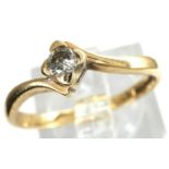 9ct gold diamond solitaire ring, size O, 1.7g. P&P Group 1 (£14+VAT for the first lot and £1+VAT for