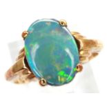 9ct gold ring set with an opal, size M, 1.9g. P&P Group 1 (£14+VAT for the first lot and £1+VAT