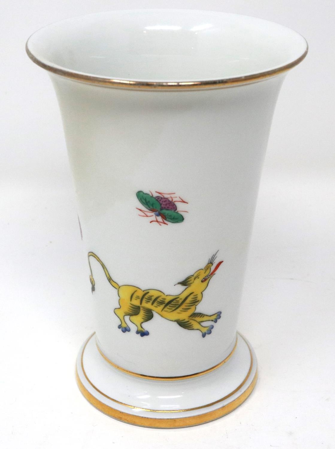 Modern Meissen tapering vase, H: 12 cm, no cracks or chips. P&P Group 1 (£14+VAT for the first lot - Image 2 of 3