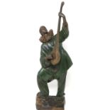 Cold painted bronze figurine, H: 32 cm. P&P Group 3 (£25+VAT for the first lot and £5+VAT for