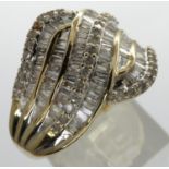 Revere 9ct gold diamond set cluster ring, approximately 1.0cts, size R, 4.7g, lacking one diamond.