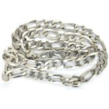 925 silver figaro neck chain, L : 50 cm. P&P Group 1 (£14+VAT for the first lot and £1+VAT for