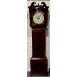 Joh Barber of Nottingham early 19th century mahogany and walnut cased longcase clock with painted