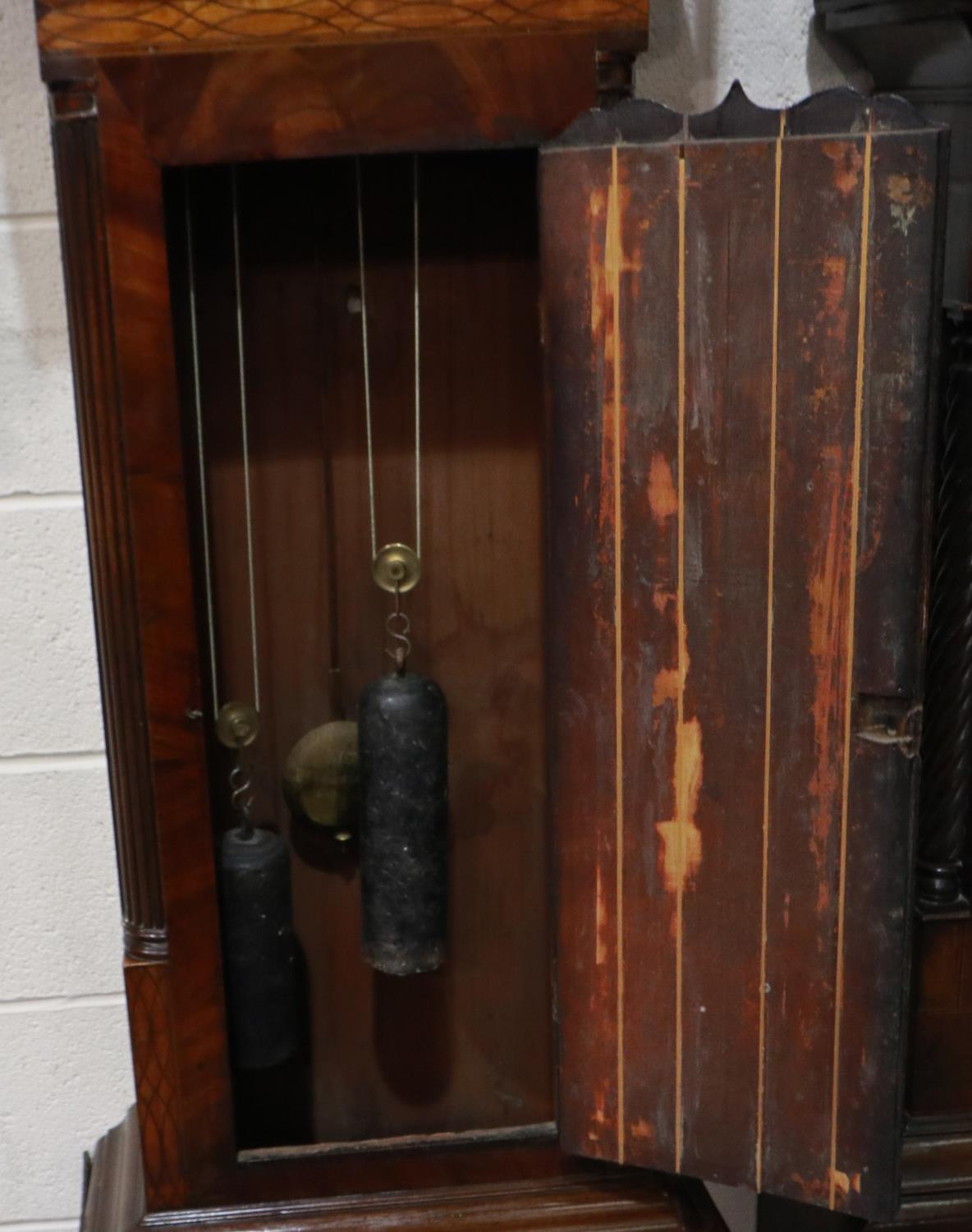 Joh Barber of Nottingham early 19th century mahogany and walnut cased longcase clock with painted - Image 3 of 4